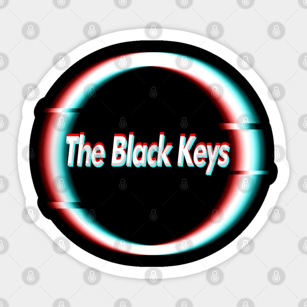 Glitch art - The Black Keys Sticker by PREMAN PENSIUN PROJECT